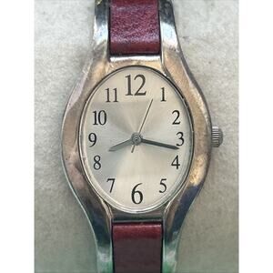 FMD Silver Tone Red Band Women’s Quartz Watch